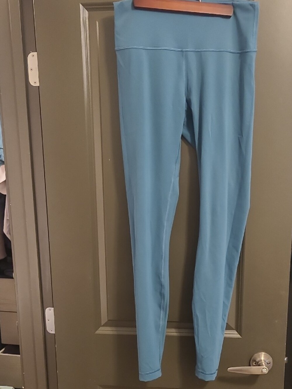 High-Waist Performance Leggings in Slate Blue